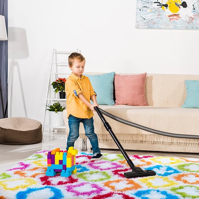 Tepook Fluffy Colorful Rug for Kids, Shaggy Soft Rainbow Area Rugs for Girls Bedroom, Indoor Modern Geometric Moroccan Rugs Plush Girls Kids Rug for Playroom Teens Room Nursery Home Decor, 4 X 6 ft