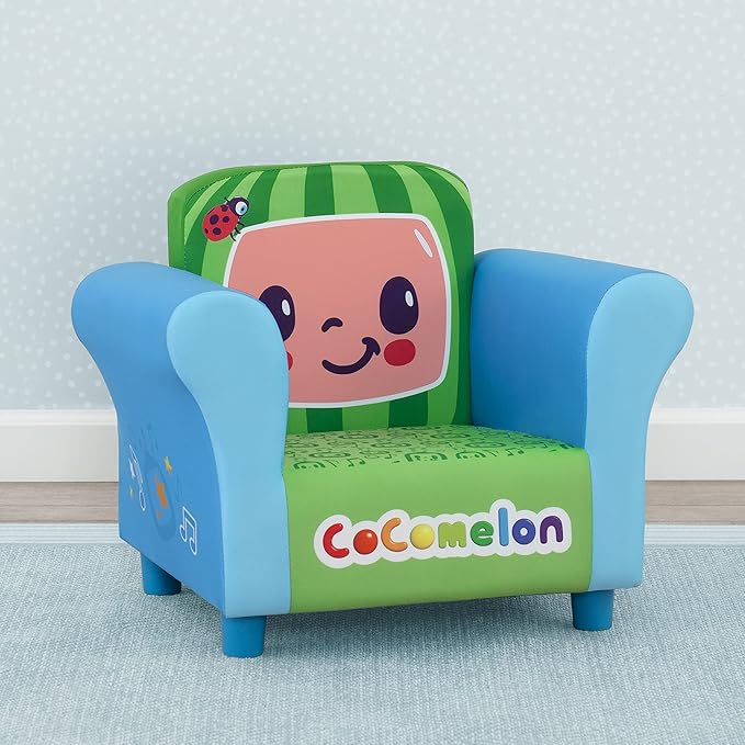 Delta Children Colorful Kids Upholstered Chair, One Size, Cocomelon