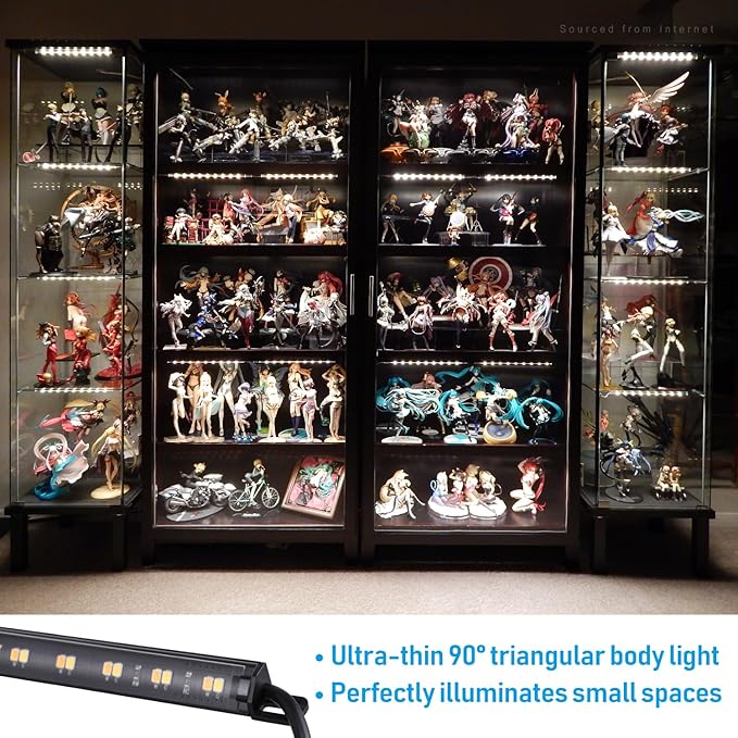 TORCHSTAR LED Safe Lighting Kit 5CCT, Dimmable (6) 12 Inch Linkable Light Bars, 3000K/3500K/4000K/4500K/5000K Selectable, 900LM Safe Light Kit for Under Cabinet Gun Safe Closet, UL Power Adapter