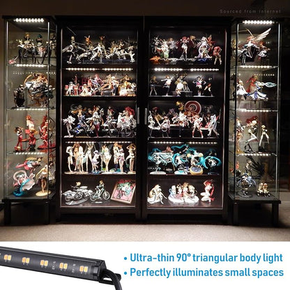 TORCHSTAR LED Safe Lighting Kit 5CCT, Dimmable (6) 12 Inch Linkable Light Bars, 3000K/3500K/4000K/4500K/5000K Selectable, 900LM Safe Light Kit for Under Cabinet Gun Safe Closet, UL Power Adapter