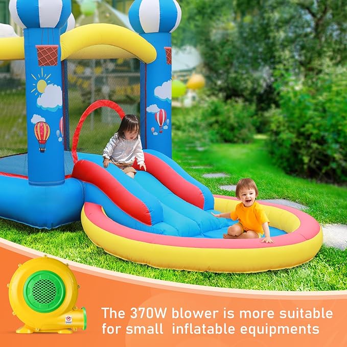 370W 0.5HP Air Blower: Bounce House Blower - Commercial Electric Blower for Inflatables - Work for Bouncy Castle Jump Slides Water slides Inflatable Arch
