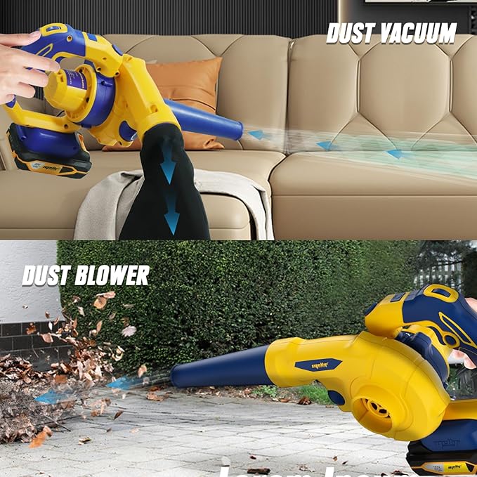 Mellif Leaf Blower for Dewalt 20V MAX Battery(No Battery), Rotatable Brushless Blower/Cordless Vacuum Cleaner/Air Pump for Inflatables, 6 Variable Speed, 180° Adjustable Blower Tube, for Lawn/Yard