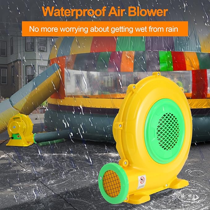 Bounce House Blower, 550W 0.73HP Commercial Air Blower with Double-sided Fan Blade Design, Strong Wind and Great Heat Dissipation Properties for Large and Medium Bouncy Castle, Jump Slides, Arch