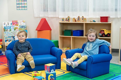 Children's Factory As We Grow Chair and Couch, Blue, CF805-309, Flexible Classroom Seating, Toddler Nursery Décor, Kids Playroom or Daycare Furniture