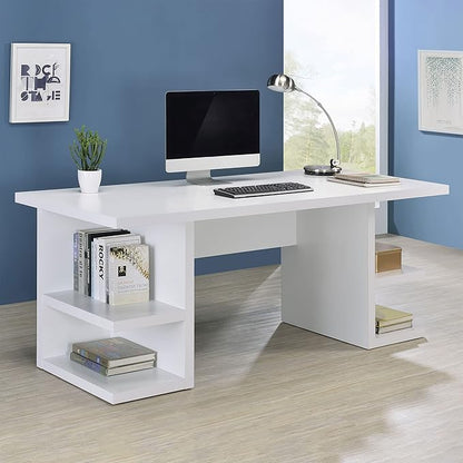 Coaster Home Furnishings Alice Writing Desk White with Open Shelves