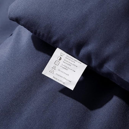 ROSGONIA Comforter Full Size for Boys Teen Girls Navy Blue, 3pcs (1 Blue Comforter & 2 Pillowcases), Lightweight Dorm Bedding Soft All Season Bed Set