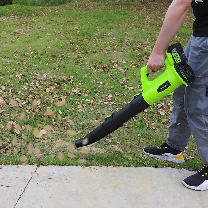 Yougfin Cordless Leaf Blower, 320 MPH 21V Electric Blowers for Lawn Care, Battery Powered Blower with 6 Speed Mode (4.0Ah Battery & Charger Included)