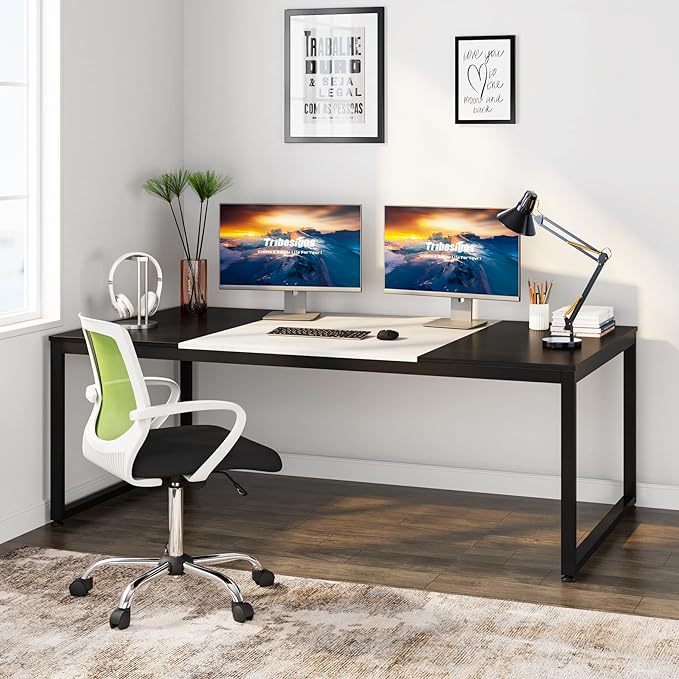 70.8 Inch Executive Desk, Large Computer Office Desk, Modern Simple Business Study Writing Table for Home Office