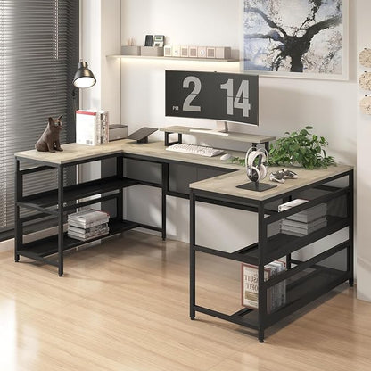 NicBex Laik-DW-00010-DX Desks, 82" W x 43" D x 35" H, Gray