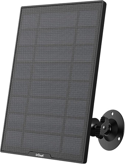 ieGeek Solar Panel for Wireless Outdoor Security Camera, Compatible with DC 5V Rechargeable Battery Powered Surveillance Cam,5V 1A 3W Type C Port, 9.5ft Cable, Adjustable Mounting Bracket(No Camera)