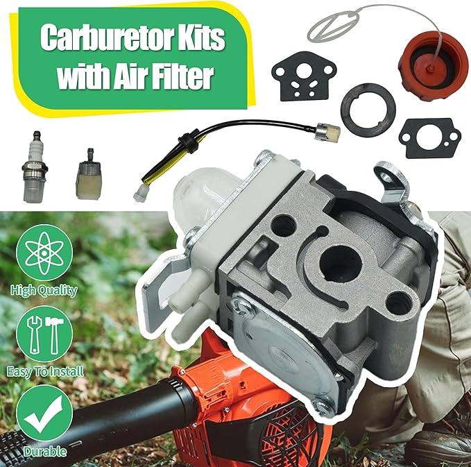 A021004700 A021000722 A021000723 New Carburetor Kits with Air Filter Fits for Echo PB-2520 Leaf Blower Replaces A021004700 A021000722 A021000723