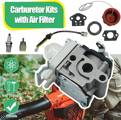 A021004700 A021000722 A021000723 New Carburetor Kits with Air Filter Fits for Echo PB-2520 Leaf Blower Replaces A021004700 A021000722 A021000723