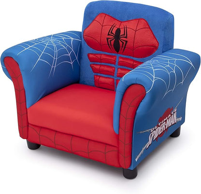 Delta Children Figural Upholstered Chair, Marvel Spider Man (Blue, Red)