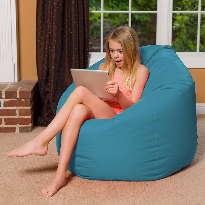 Posh Bean Bag Chair for Children, Teens & Adults - 35", Heather Teal