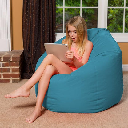 Posh Bean Bag Chair for Children, Teens & Adults - 35", Heather Teal