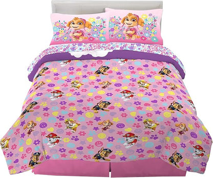 Franco Kids Bedding Super Soft Comforter and Sheet Set, 5 Piece Full Size, Paw Patrol Girls