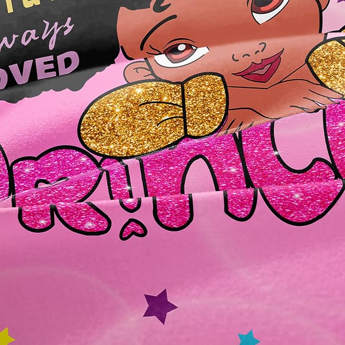 Kids Twin Bedding Set for Girls, Princess Comforter Set Twin, Black Girl Bed Set, Pink Teens Kids Daybed Quilt Set with 1 Comforter and 2 Pillow Cases
