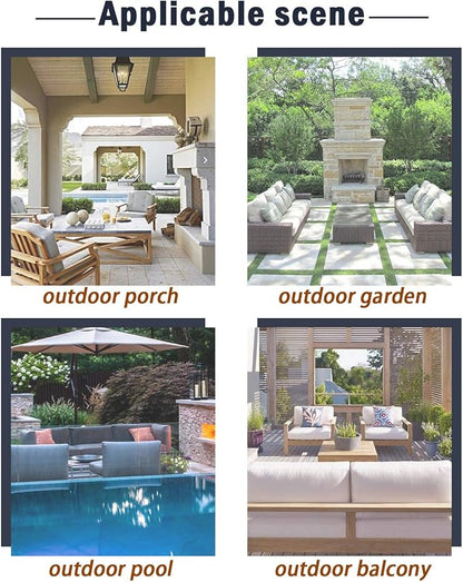 FDW 4 Piece Patio Conversation Sets with Metal Patio Furniture Tempered Glass Tabletop Waterproof Textilene for Outside Backyard Lawn Balcony
