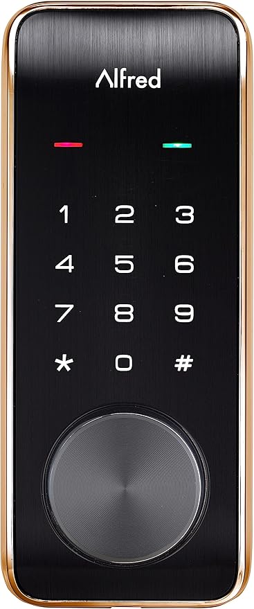 Alfred Touchscreen Keypad Pin + Key Entry Smart Door Lock Combo with Wi-Fi Connect Bridge & Key (DB2W-B-GL)