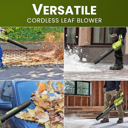 Leaf Blower Cordless, 580CFM/160MPH & 3 Speed Levels, Electric Cordless Leaf Blower with 2 * 4.0Ah Battery Powered, Blowers for Lawn Care, Blower with Extension Nozzle