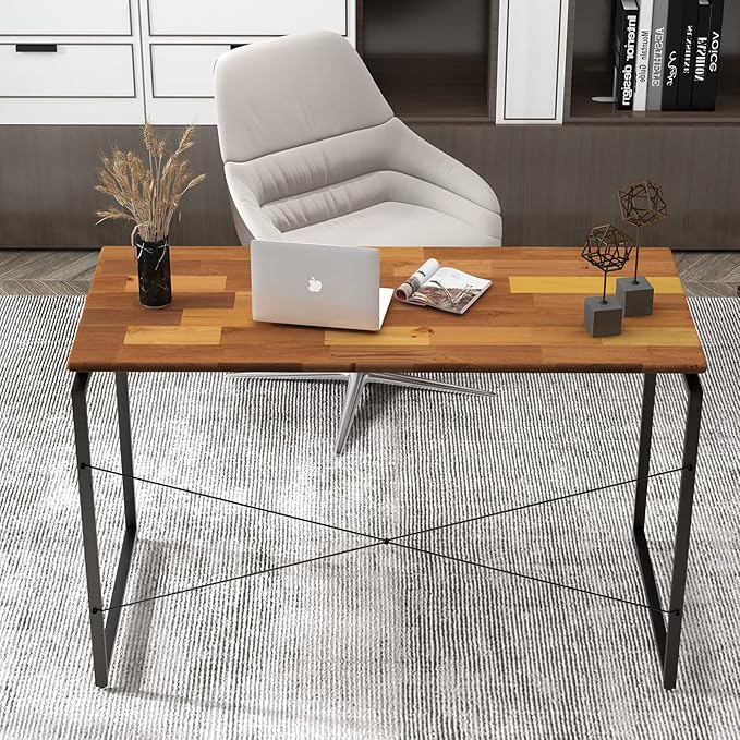 Acme Jurgen Wooden Rectangle Top Writing Desk in Oak and Black