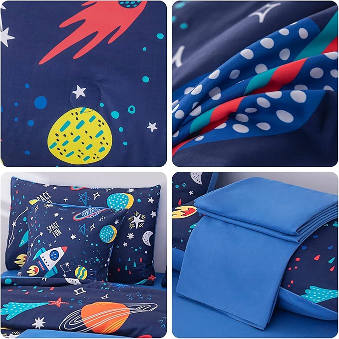 Twin Comforter Set for Boys Girls Space Bedding,Twin Size Comforter Sets Galaxy Bedding Comforter Quilt Set Kids 7pieces,Full Size Bedding Sets with Comforter and Sheets