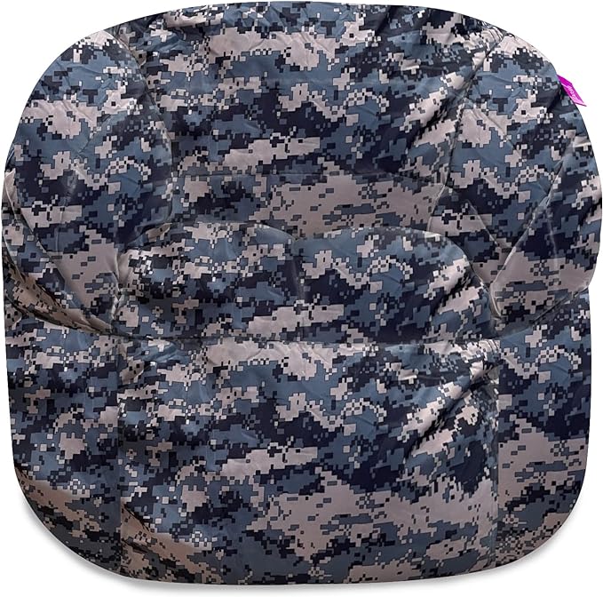Posh Creations Structured Comfy Bean Bag Chair for Gaming, Reading and Watching TV, Sonoma Lounge, Nylon - Camo Digital