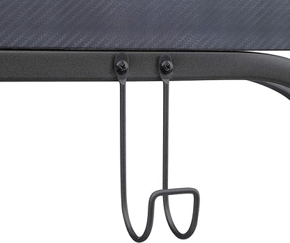 OSP Home Furnishings Reload Gaming Desk with Wireless Charging, USB Power Hub, and Remote Controlled RGB LED Lights, Matte Grey Carbon Fiber