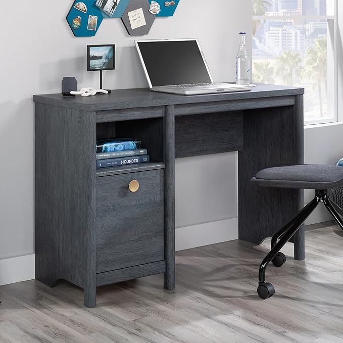Sauder Dover Edge Home Office Desk, L: 43.15" x W: 17.24" x H: 29.09", Denim Oak Finish