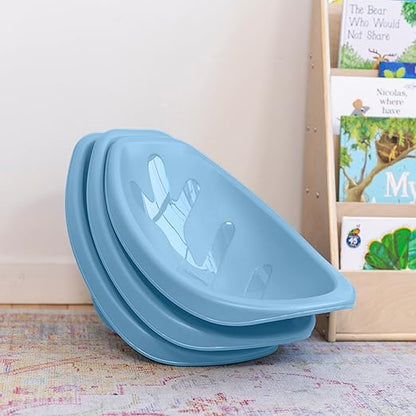 ECR4Kids Leaf Floor Seat, Rocker Chair, Powder Blue, 6-Piece
