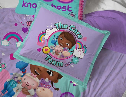 Jay Franco Disney Junior Doc McStuffins Hospital 5 Piece Twin Bed Set - includes Reversible Comforter & Sheet Set - Super Soft Fade Resistant Microfiber (Official Disney Junior Product)