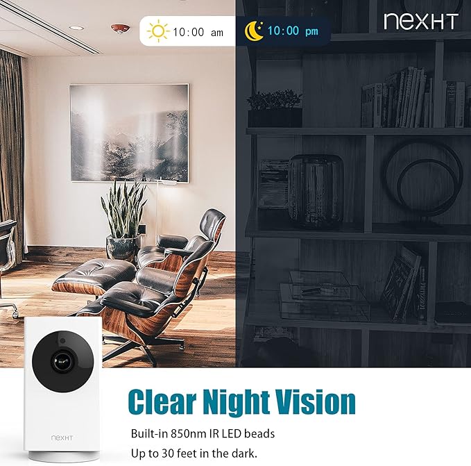UGOHO.ME 1080P Pan/Tilt/Zoom Indoor Smart Camera Wi-Fi Viewing for Baby, Elderly, Pet, with Night Vision, Motion Detection and 2-Way Audio (86336), White, 3.36 x 1.92 x 1.86 inches