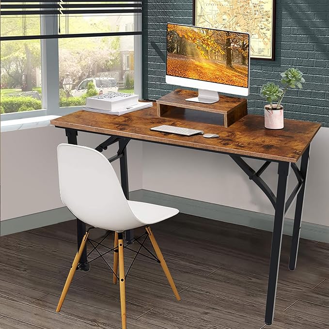 TEMI Foldable Desks for Small Spaces - Quick and Easy Setup Portable Desk. Folding Table for Office, Bedroom, or Outdoor Activities. Small Foldable Desk Functions, as a Computer Table and Study Desk