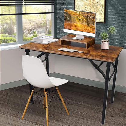 TEMI Foldable Desks for Small Spaces - Quick and Easy Setup Portable Desk. Folding Table for Office, Bedroom, or Outdoor Activities. Small Foldable Desk Functions, as a Computer Table and Study Desk