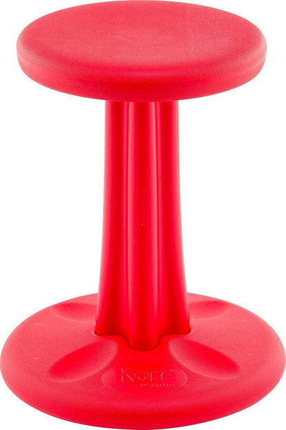 Kore Kids Junior Wobble Chair - Flexible Seating Stool for Classroom, Elementary School, ADD/ADHD - Made in The USA - Junior- Age 8-9, Grade 3-4, Red (16in)