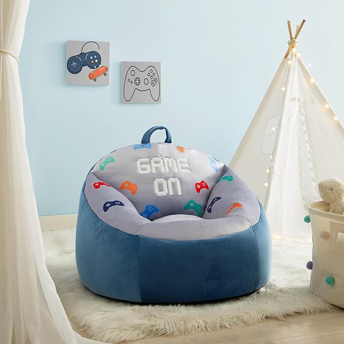 Heritage Kids Micromink Squishy Bean Bag Chair for Kids Ages 3+, Gamer