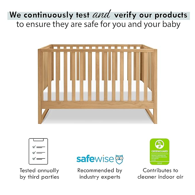 Davinci Hunter 3-in-1 Convertible Crib, Honey, Easy Assemble, Greenguard Gold Certified