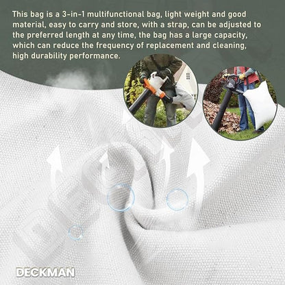 DECKMAN Blower Debris Vacuum Bag/Leaf Blower Vac Bag Compatible with Portland 12 Amp 3-in-1 Electric Blower Vacuum Mulcher 62337