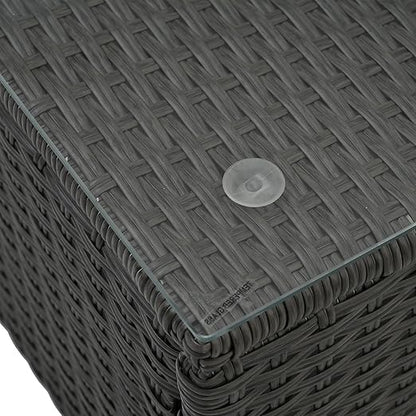 7 Piece Patio, Outdoor Furniture Sectional Sofa Rattan Wicker Conversation Set with Coffee Table and Water-resistant Cushion for Backyard Porch Balcony, B-Dark Gray d