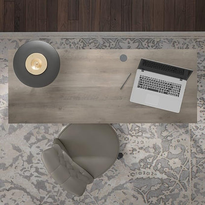 Bush Furniture Coliseum Designer Desk with Storage, Home Office Computer, 60W, Driftwood Gray