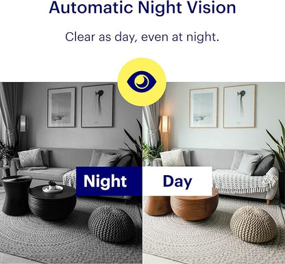 Canary View Indoor Home Security Camera 1080p HD WiFi IP | 24/7 Watch Live Video, Motion Alerts, Two-Way Talk, Night Vision, 10x Zoom, Private Mode, Compatible with Alexa, Google Assistant