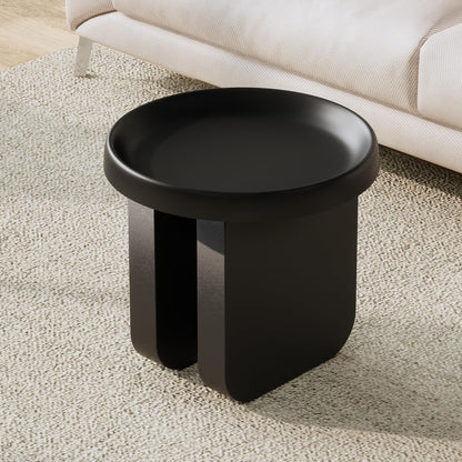 Round Coffee Table,Modern Coffee Table,Unique Circle Coffee Tables,Metal Center Table for Living Room (Black, 29.5 x 16.5)
