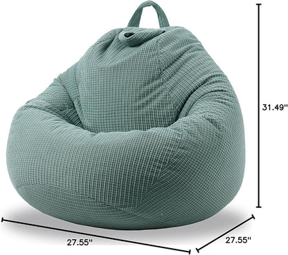 Stuffed Animal Storage Bean Bag Chair Cover (No Filler) Washable Ultra Soft Corduroy Bean Bag Cover for Organizing Plush Toys, Bean Bag for Adults