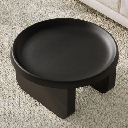 Round Coffee Table,Modern Coffee Table,Unique Circle Coffee Tables,Metal Center Table for Living Room (Black, 29.5 x 16.5)