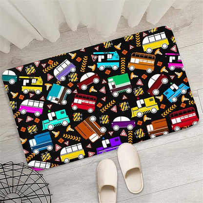Car Rug Play Mat Kids Rugs for Playroom Car Rug for Boys Room Kids Mat Construction Play Mat Car Play Rug Car Carpet for Kids Carpet for Bedroom Truck Rugs for Boys Room,Black 2'×3'