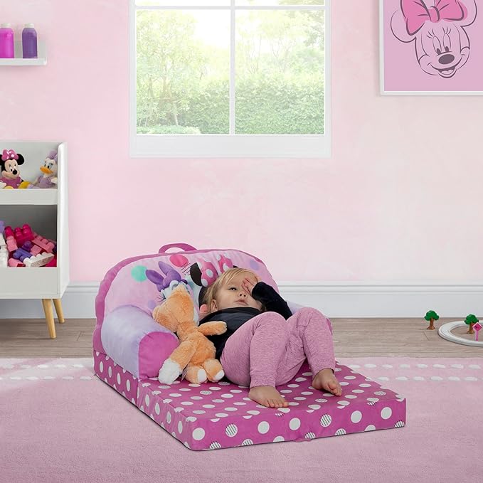 Delta Children Cozee Buddy Flip-Out Kids Chair, Minnie Mouse