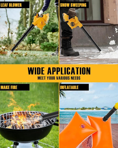 Leaf Blower, Cordless Leaf Blower for DeWalt 20V Battery, Upgrade Brushless Motor, 6 Variable Speed Up to 130MPH, Handheld Electric Blowers for Lawn Care/Dust(Battery Not Included)