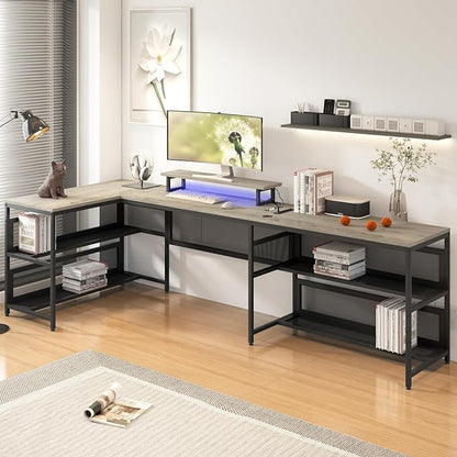 NicBex Laik-DW-00010-DX Desks, 82" W x 43" D x 35" H, Gray