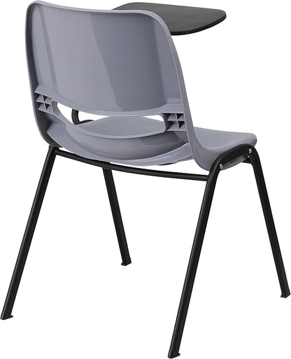 Flash Furniture HERCULES 5 Pack Gray Ergonomic Shell Chair with Left Handed Flip-Up Tablet Arm