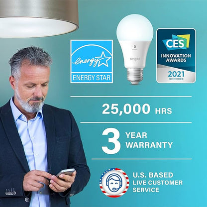 Sengled Alexa Light Bulb, S1 Auto Pairing with Alexa Devices, Smart Light Bulbs That Work with Alexa, Bluetooth Mesh Smart Home Lighting, Daylight 5000K, E26 60W Equivalent, 800LM, 3-Pack